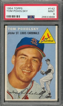 1954 Topps #142 Tom Poholsky – PSA MINT 9